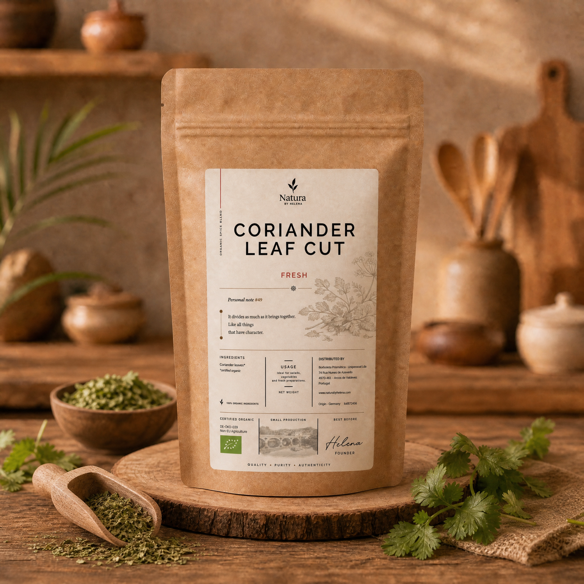 CORIANDER LEAF CUT SPICES ORGANIC - ITALY - 50122