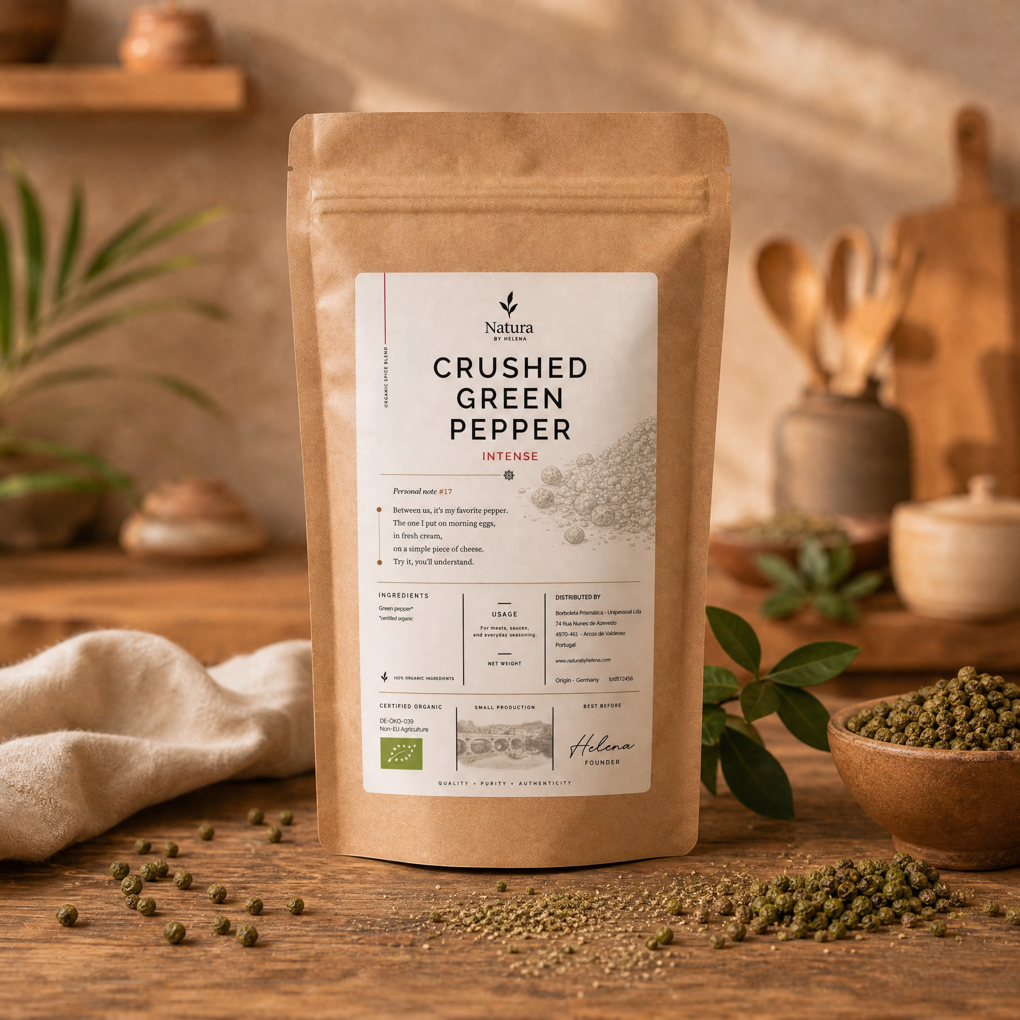 CHUSHED GREEN PEPPER BIO - INDIA - 50048