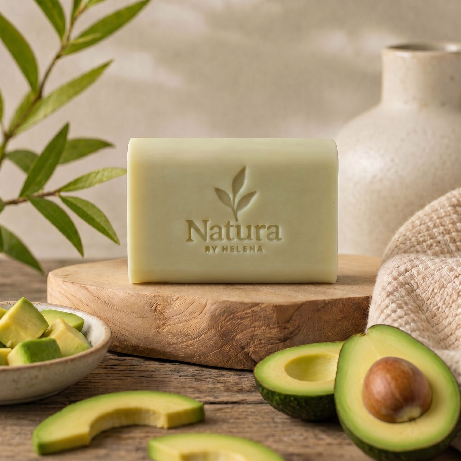 SABONETE NATURAL DE ÓLEO DE ABACATE -  AVOCADO OIL SOAP - 100 gr